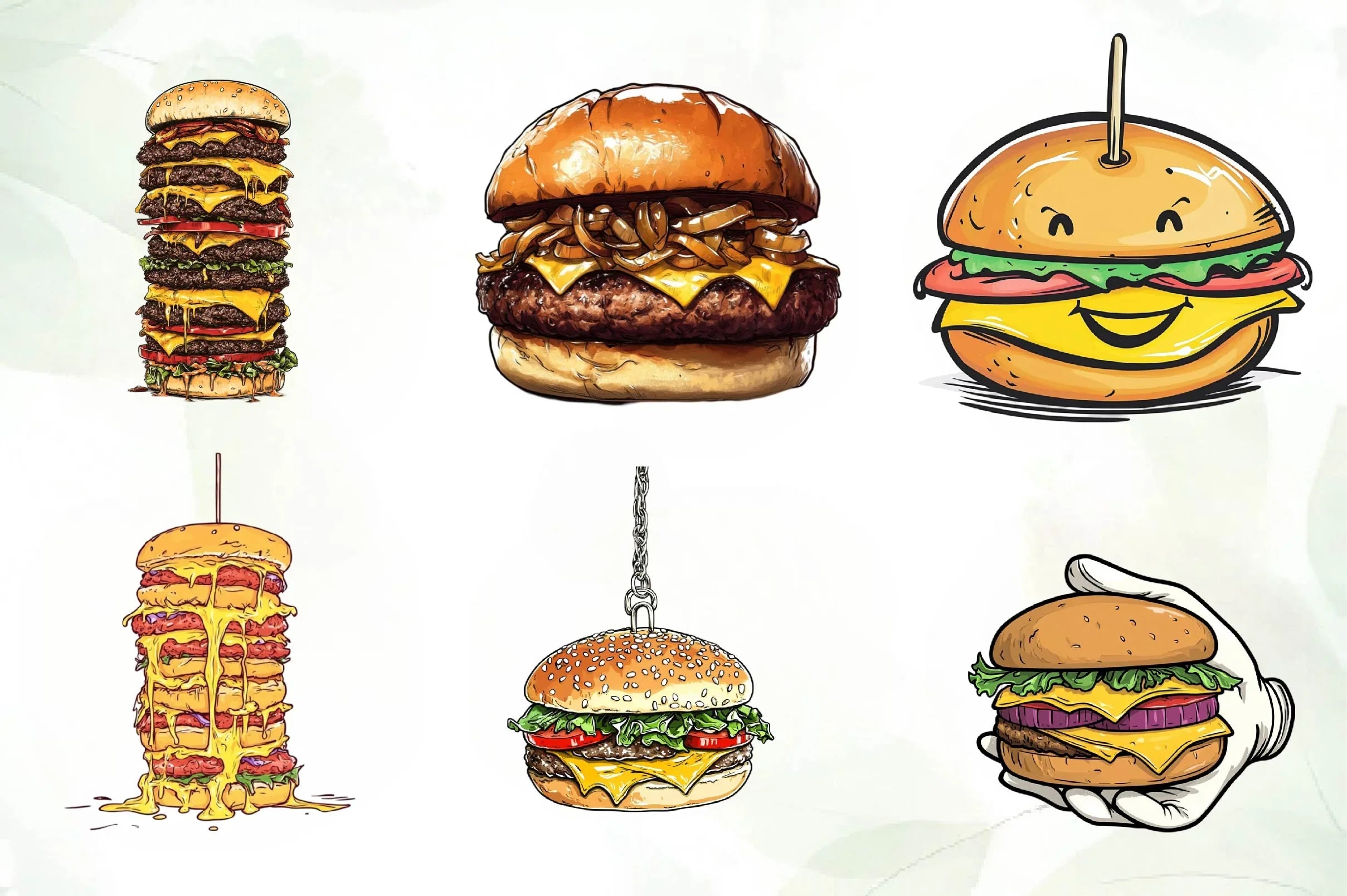 Cheeseburger Clipart Bundle - CraftNest - Digital Crafting and Art