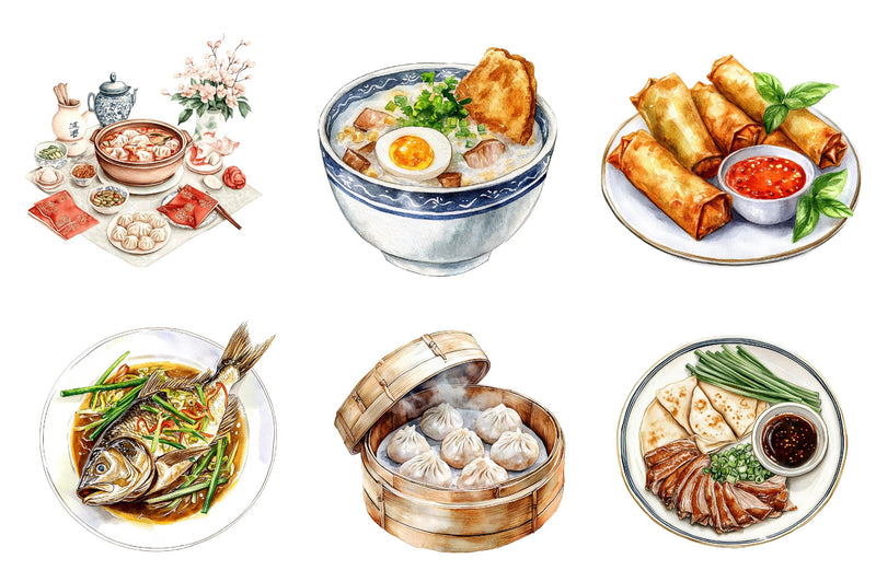Chinese Food Clipart Bundle - CraftNest - Digital Crafting and Art