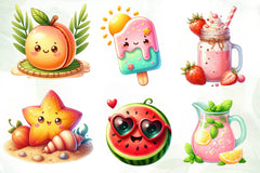 Cute Sweet Summer Clipart Bundle 1 - CraftNest - Digital Crafting and Art