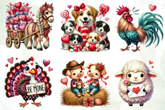 Valentine Farm Clipart Bundle - CraftNest - Digital Crafting and Art