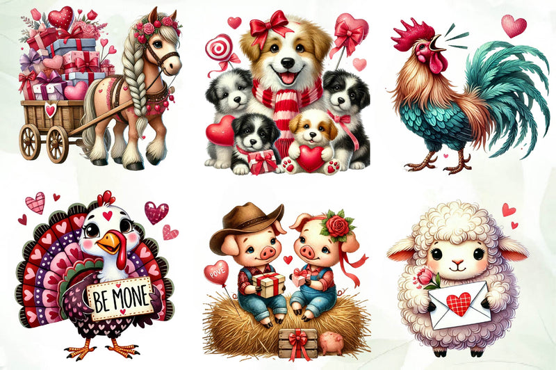 Valentine Farm Clipart Bundle - CraftNest - Digital Crafting and Art