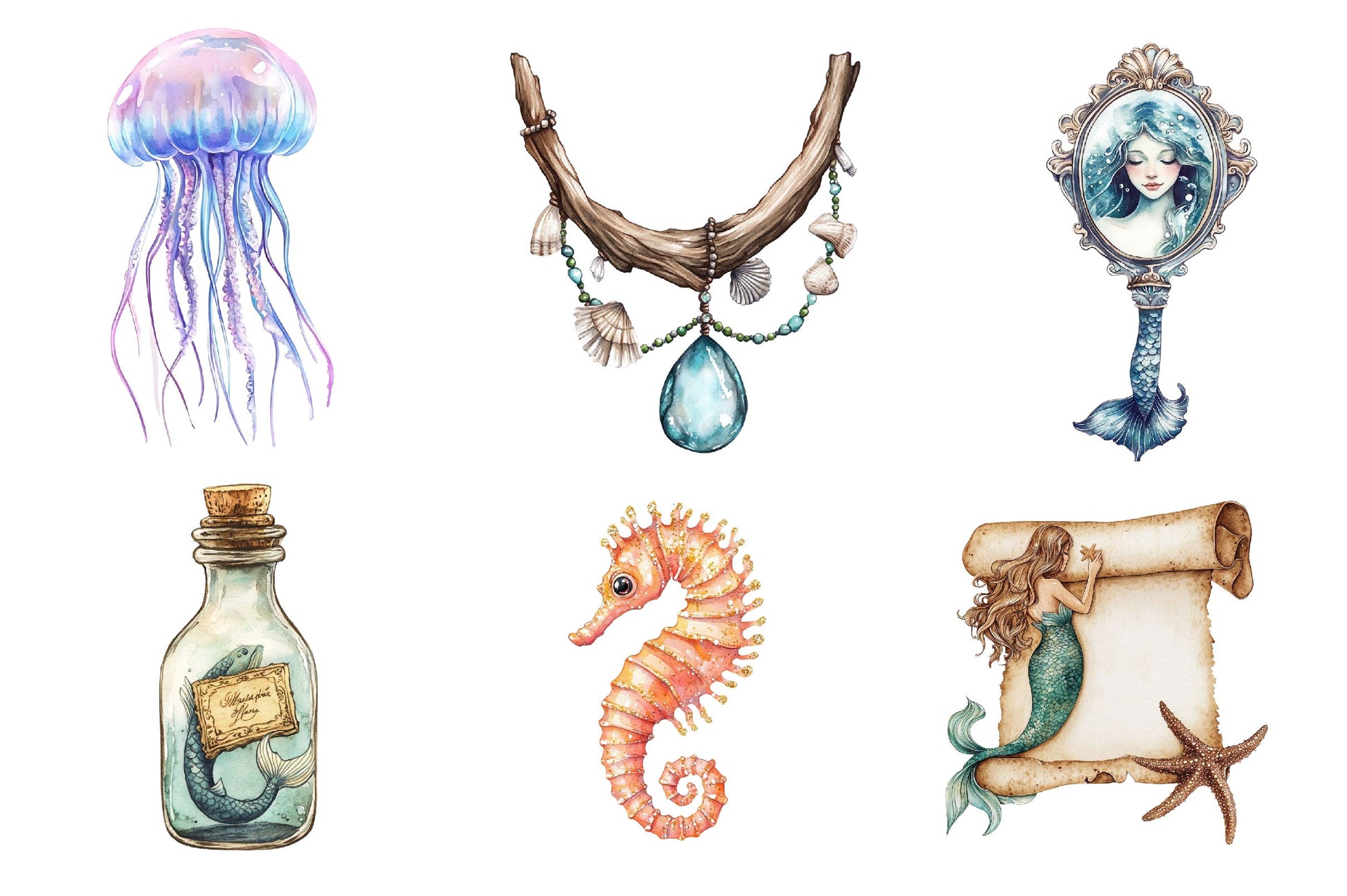 Little Mermaid Under The Sea Clipart Bundle - CraftNest - Digital Crafting and Art