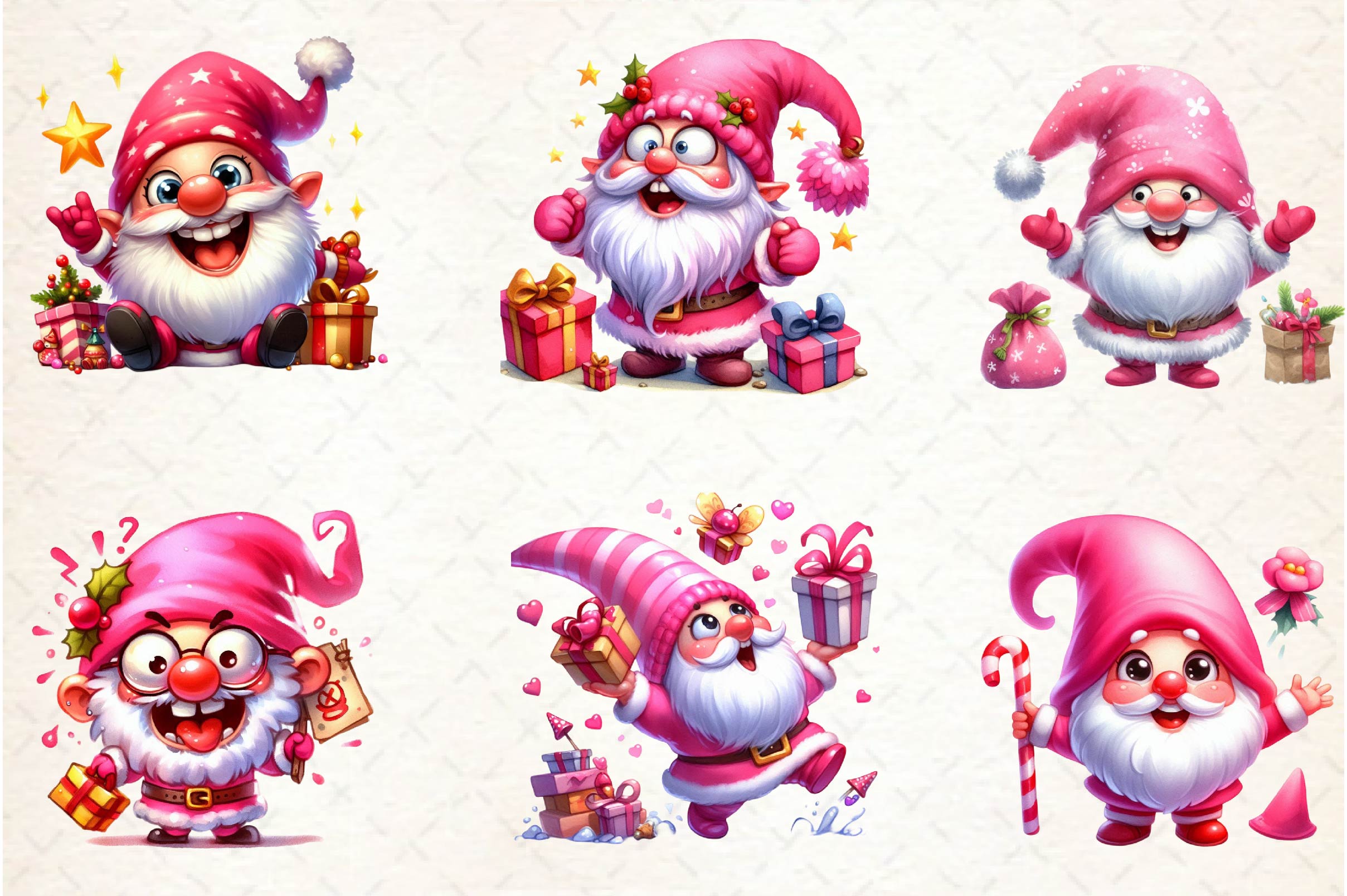 Funny Christmas Gnomes Clipart Bundle - CraftNest - Digital Crafting and Art