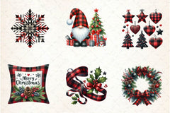 Black & Red Plaid Christmas Clipart Bundle - CraftNest - Digital Crafting and Art