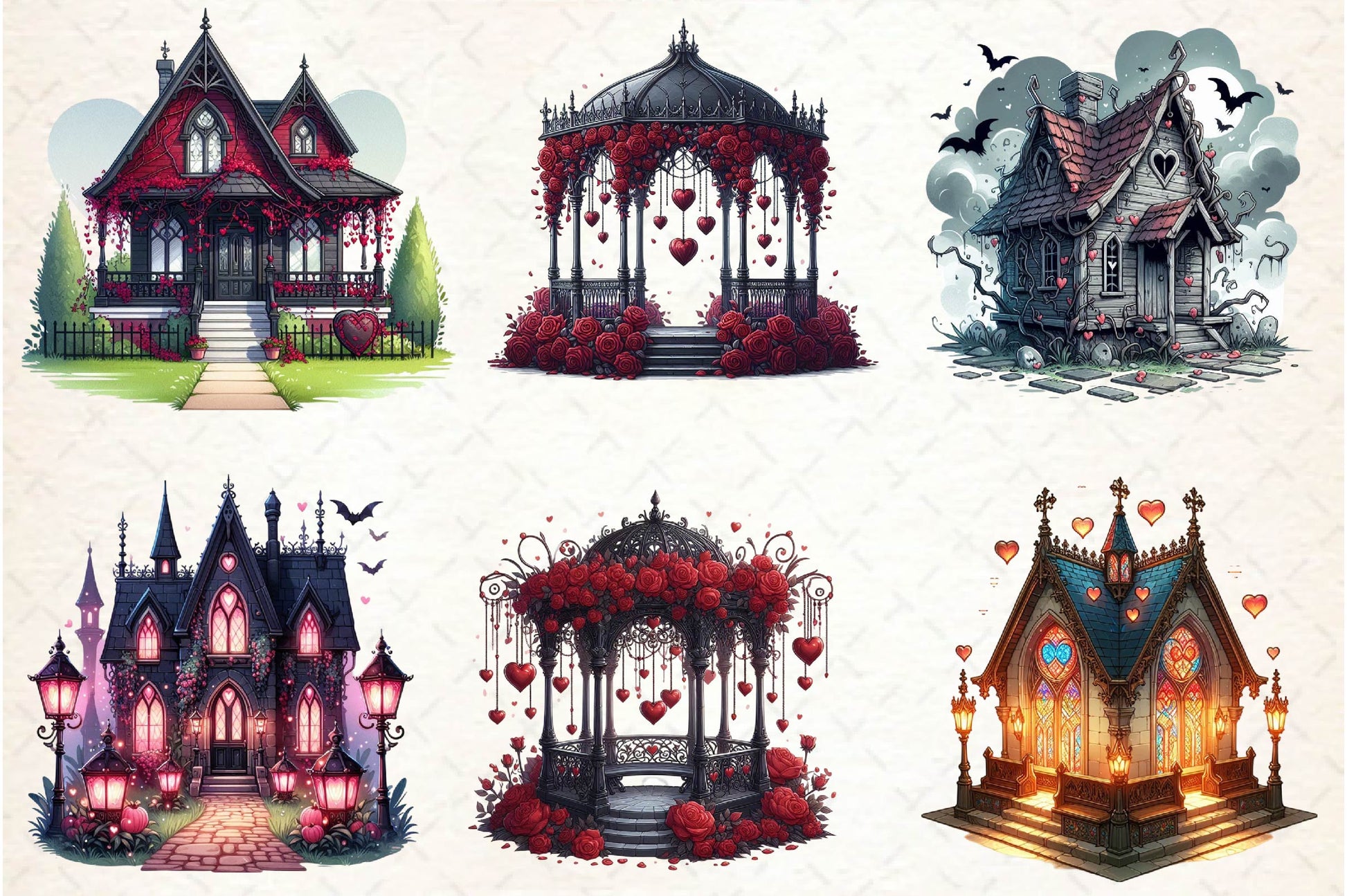 Valentine Gothic Palace Clipart Bundle - CraftNest - Digital Crafting and Art