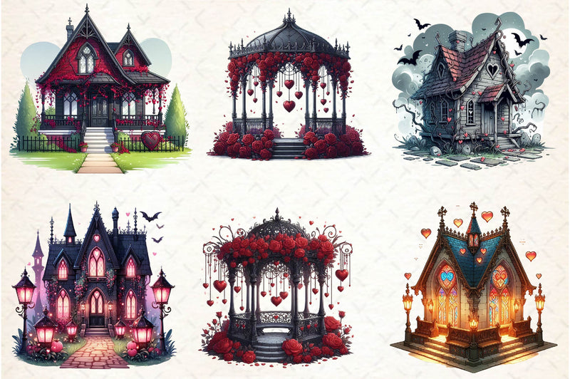 Valentine Gothic Palace Clipart Bundle - CraftNest - Digital Crafting and Art