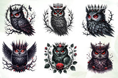 Gothic Owls Clipart Bundle 1 - CraftNest - Digital Crafting and Art