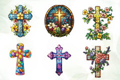 Stained Glass Easter Crosses Clipart Bundle - CraftNest - Digital Crafting and Art
