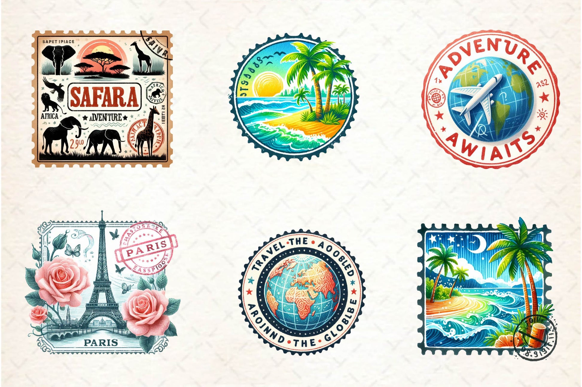 Passport Stamps Clipart Bundle - CraftNest - Digital Crafting and Art