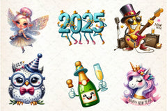 Sparkling New Year Character Clipart Bundle - CraftNest - Digital Crafting and Art