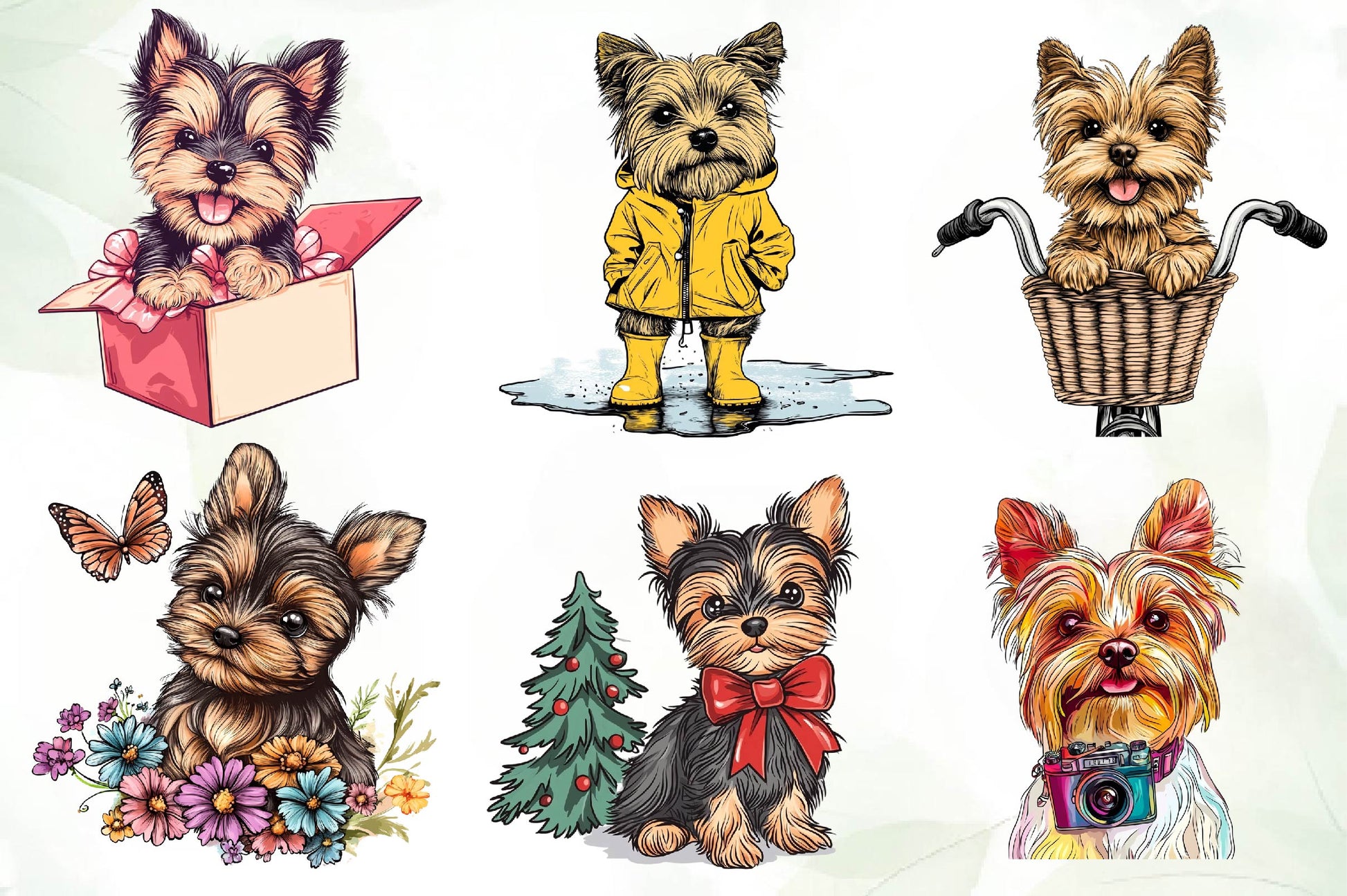 Cute Yorkshire Terrier Clipart Bundle - CraftNest - Digital Crafting and Art