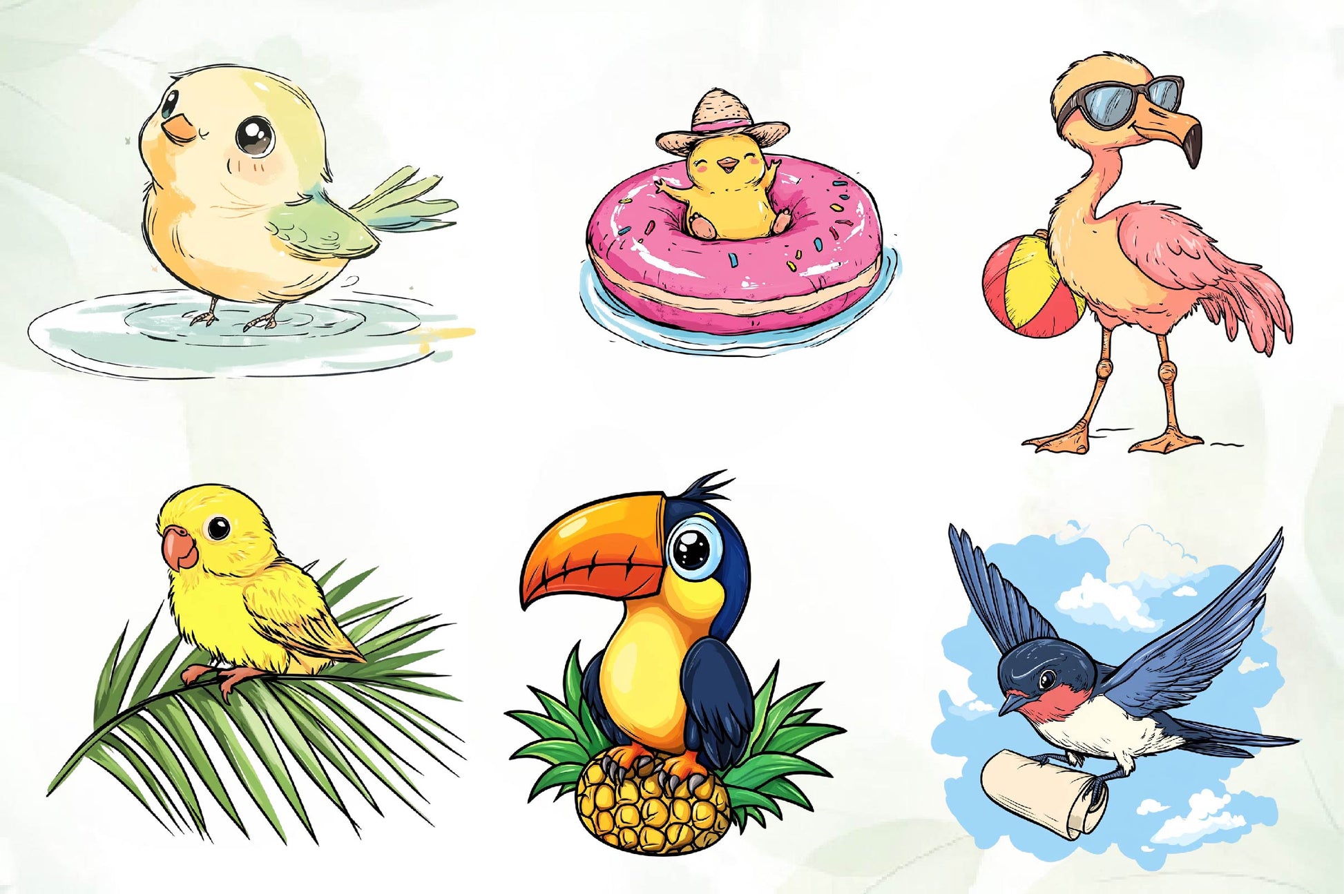 Summer Baby Bird Clipart Bundle - CraftNest - Digital Crafting and Art