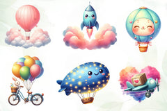 Cute Air Transport Clipart Bundle - CraftNest - Digital Crafting and Art