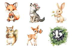 Cute Little Animal Woodland Clipart Bundle - CraftNest - Digital Crafting and Art