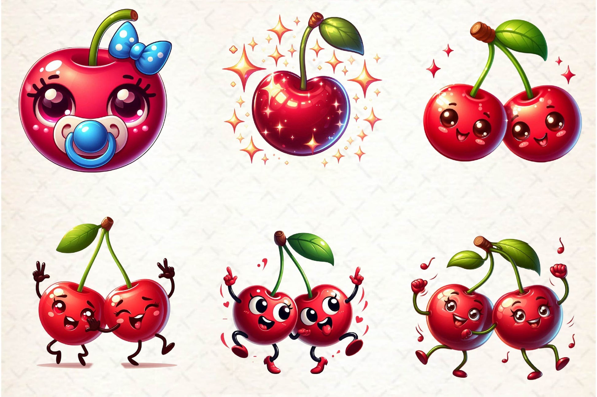 Cute Cherry Clipart Bundle 1 - CraftNest - Digital Crafting and Art