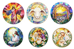 Round Stained Glass Easter Nativity Clipart Bundle - CraftNest - Digital Crafting and Art