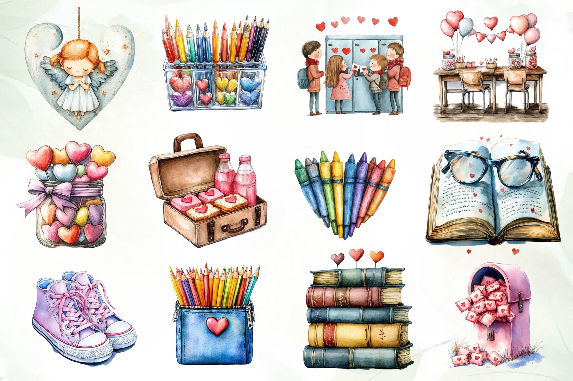 Valentines In School Clipart Bundle - CraftNest - Digital Crafting and Art