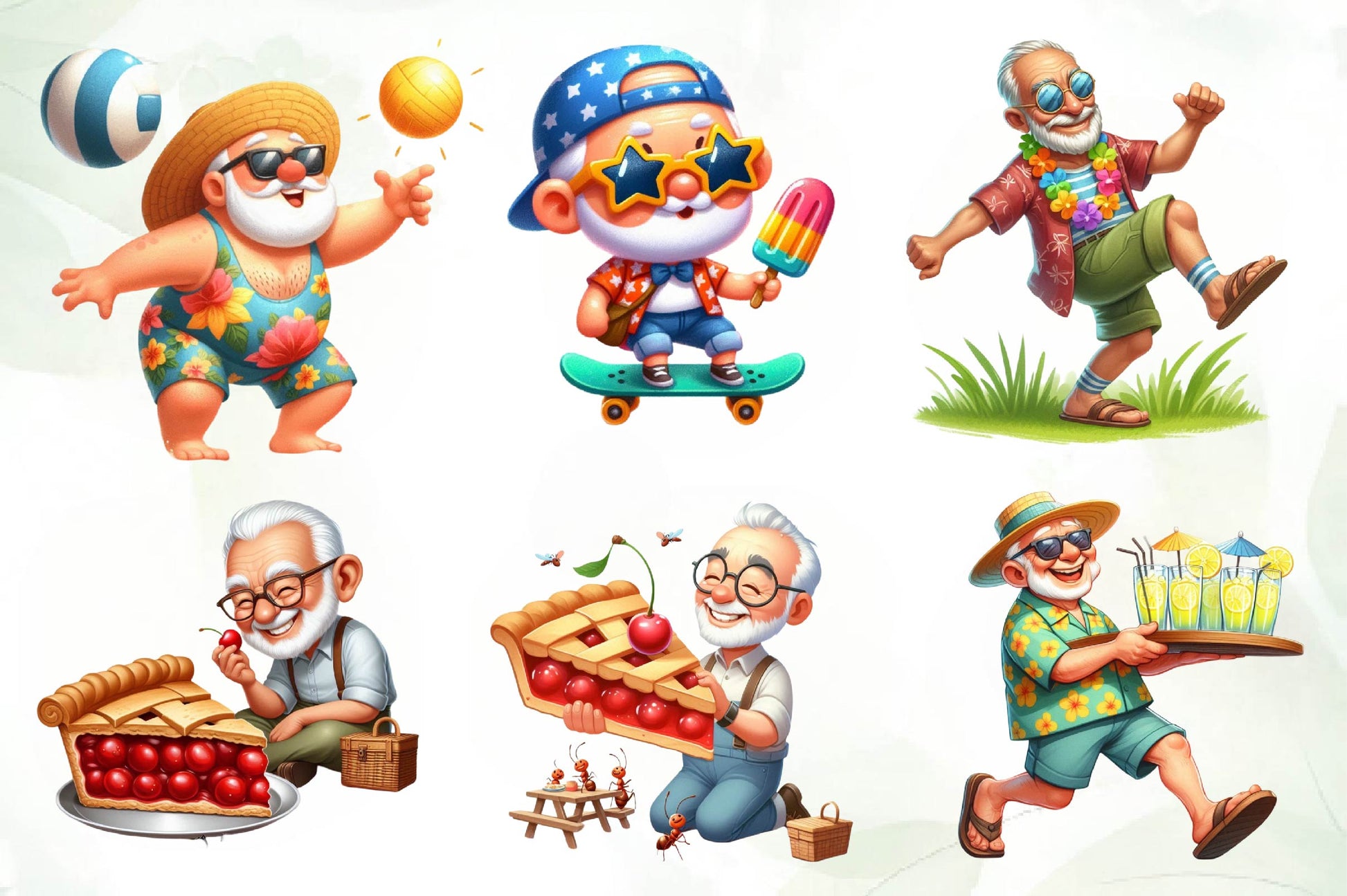 Funny Summer Grandpa Clipart Bundle - CraftNest - Digital Crafting and Art