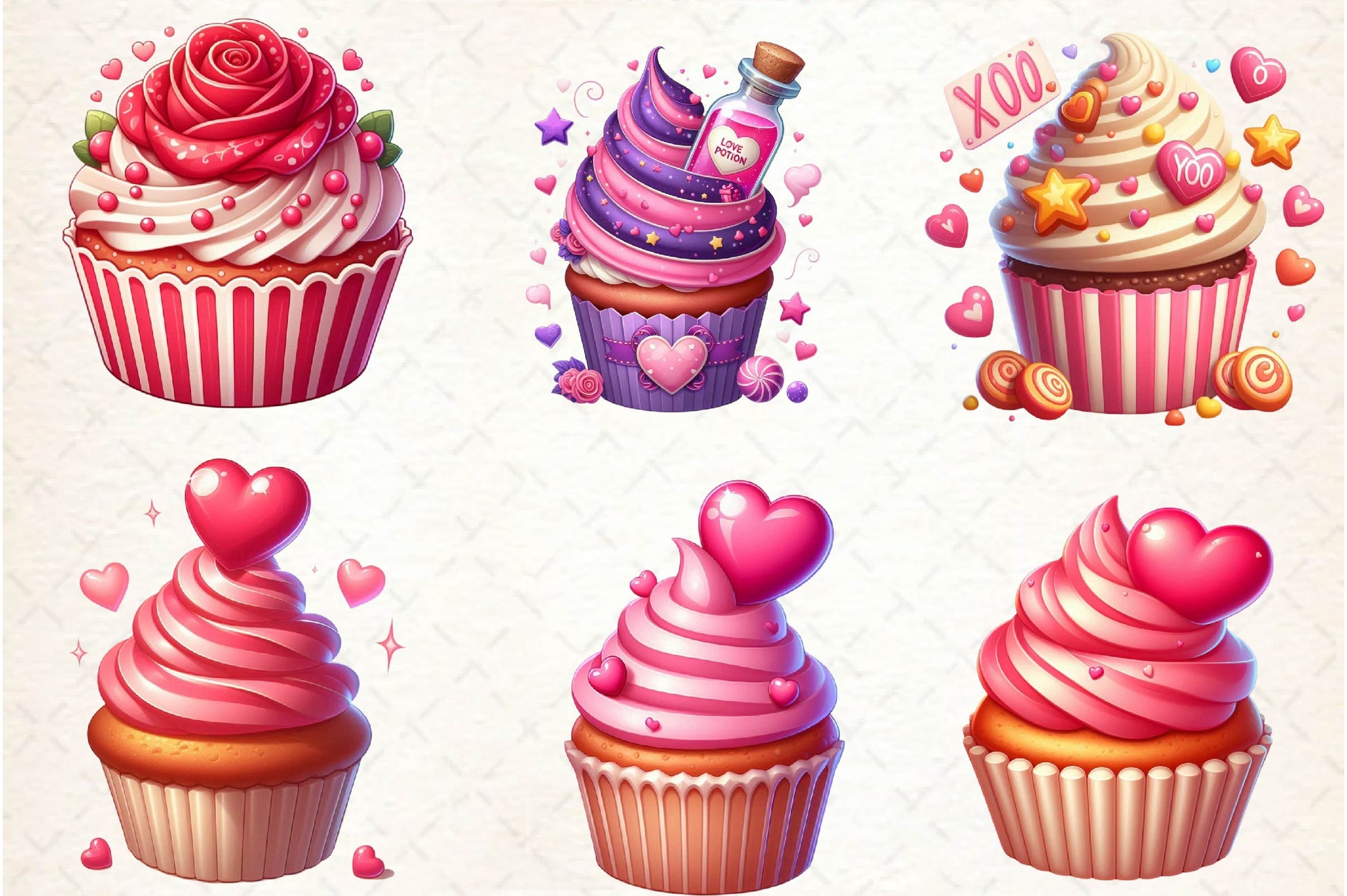 Valentines Day Cupcakes Clipart Bundle - CraftNest - Digital Crafting and Art