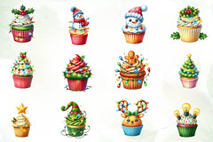 Christmas Cupcake Christmas Cupcakes Clipart Bundle - CraftNest - Digital Crafting and Art