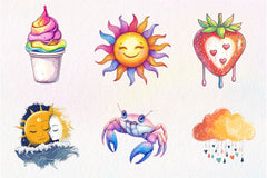 Abstracts Cute Summer Clipart Bundle - CraftNest - Digital Crafting and Art