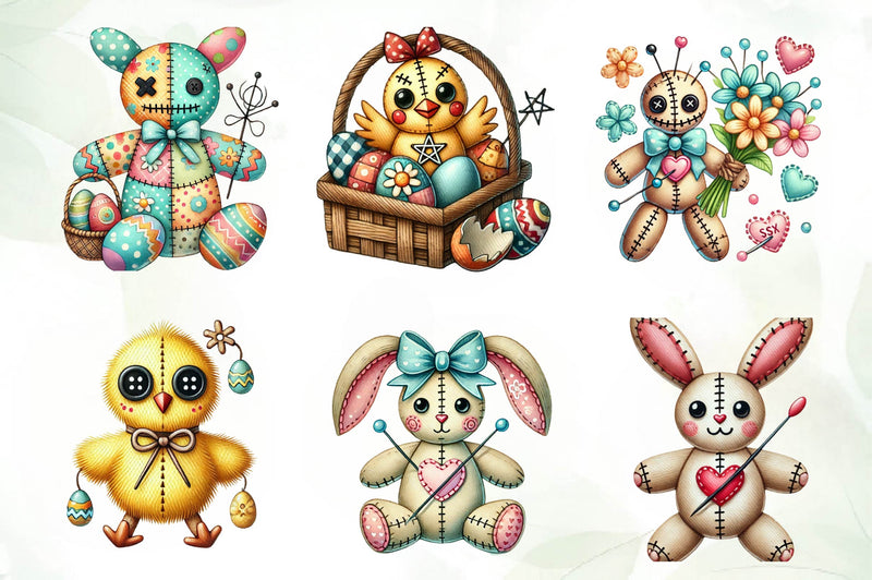 Cute Easter Voodoo Doll Clipart Bundle - CraftNest - Digital Crafting and Art