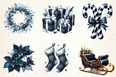 Navy Christmas Clipart Bundle - CraftNest - Digital Crafting and Art