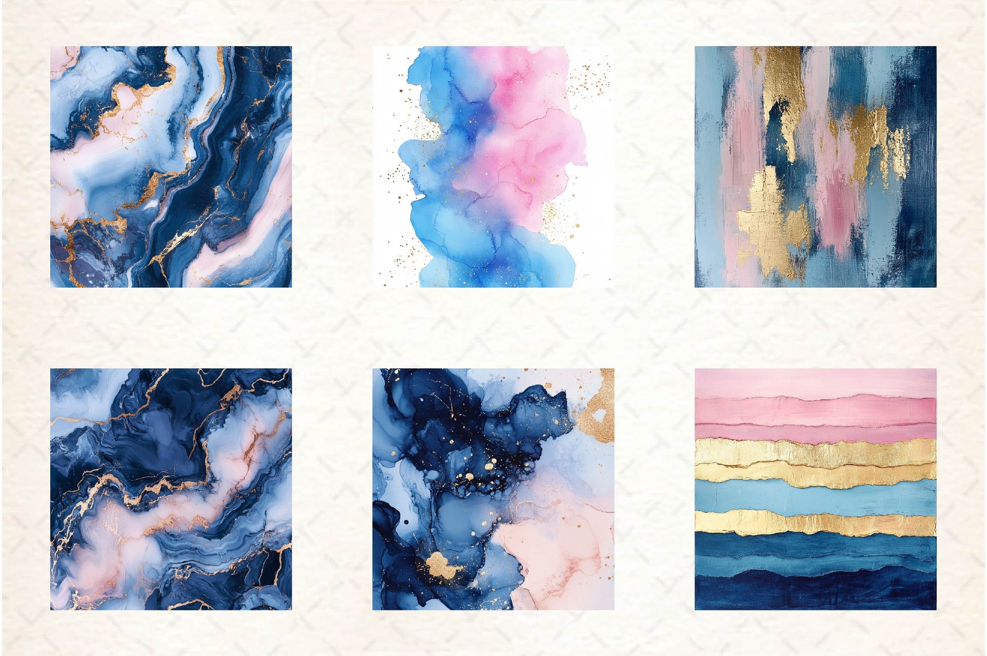 Blue Pink Gold Abstract Backgrounds Clipart Bundle - CraftNest - Digital Crafting and Art