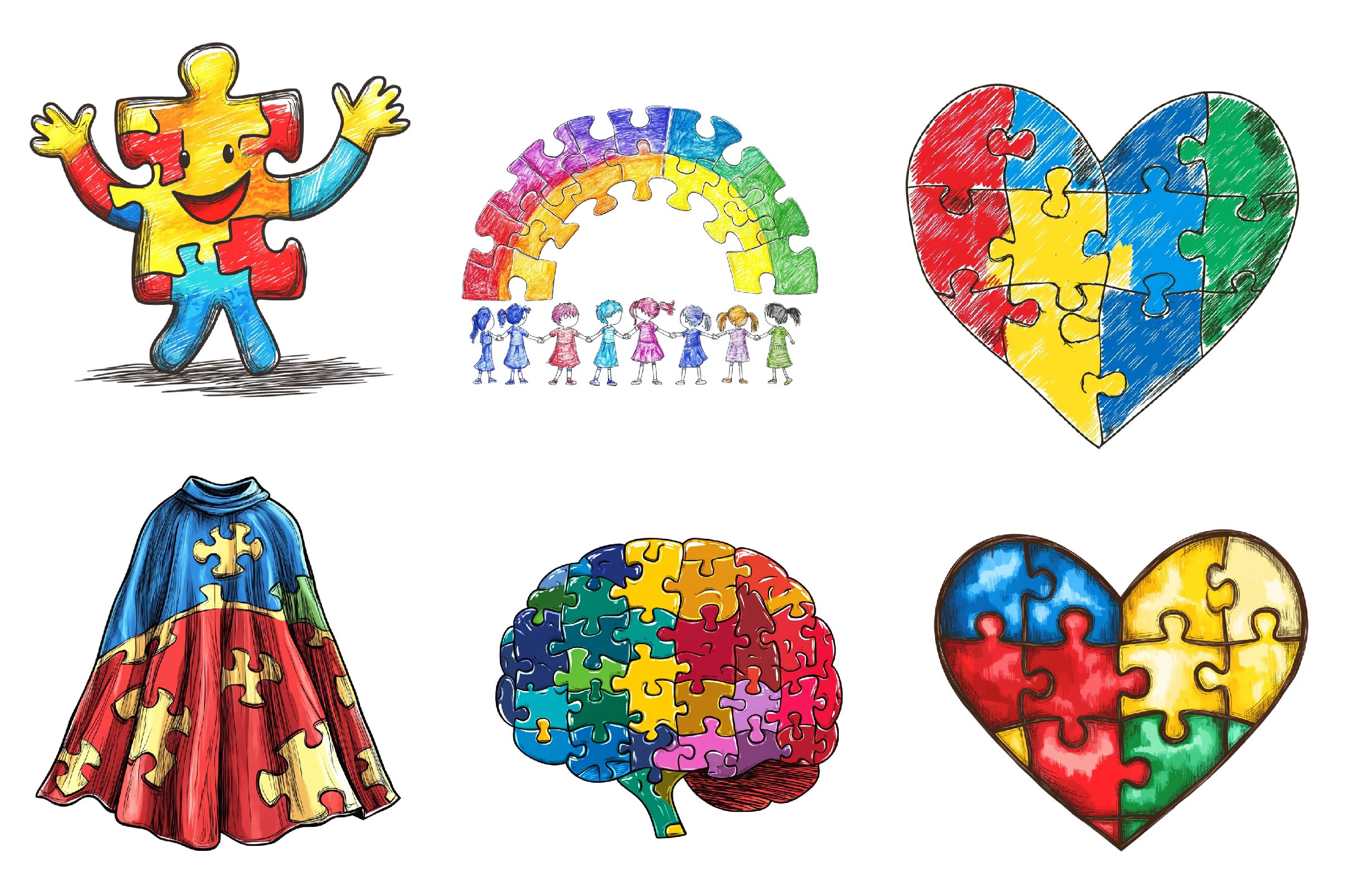 Autism Awareness Puzzle Clipart Bundle - CraftNest - Digital Crafting and Art