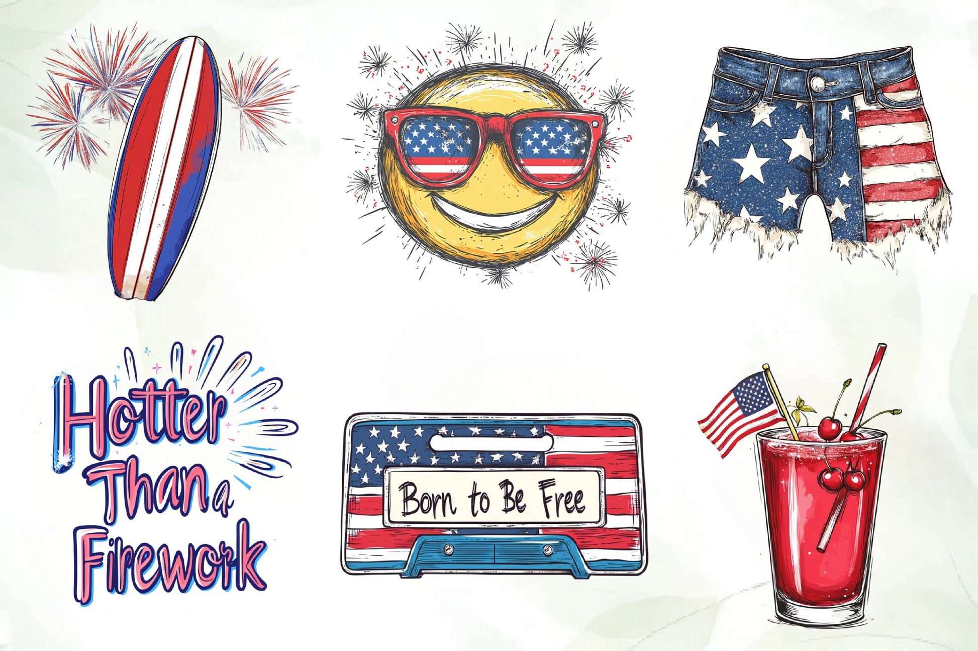All American Babe Design Clipart Bundle - CraftNest - Digital Crafting and Art