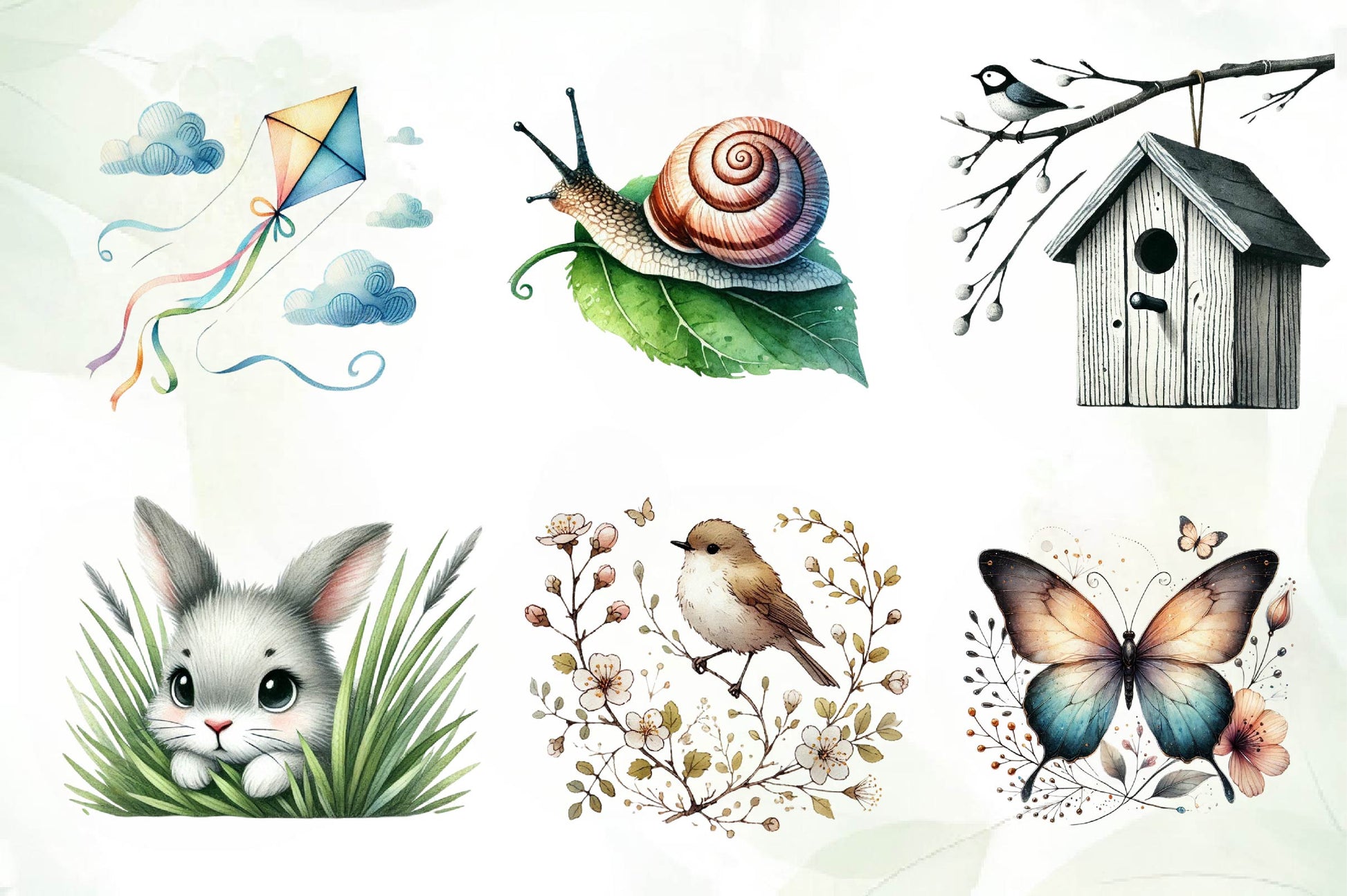 Black And White Spring Clipart Bundle - CraftNest - Digital Crafting and Art