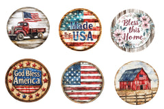 American Rustic Round Metal Wood Sign Clipart Bundle - CraftNest - Digital Crafting and Art