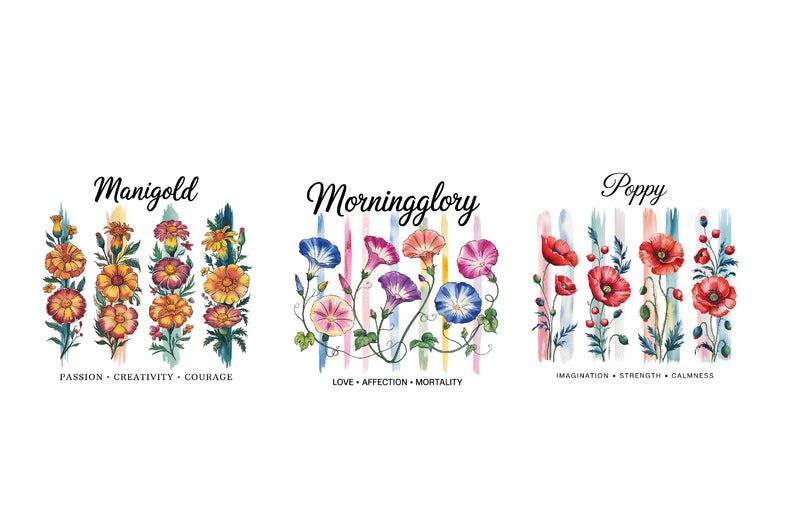 Birth Month Flower Brushstrokes Clipart Bundle - CraftNest - Digital Crafting and Art