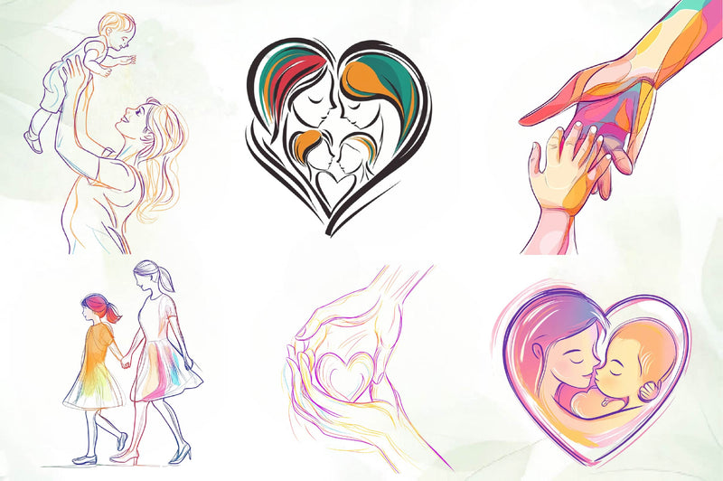 Minimalist Mothers Day Clipart Bundle - CraftNest - Digital Crafting and Art