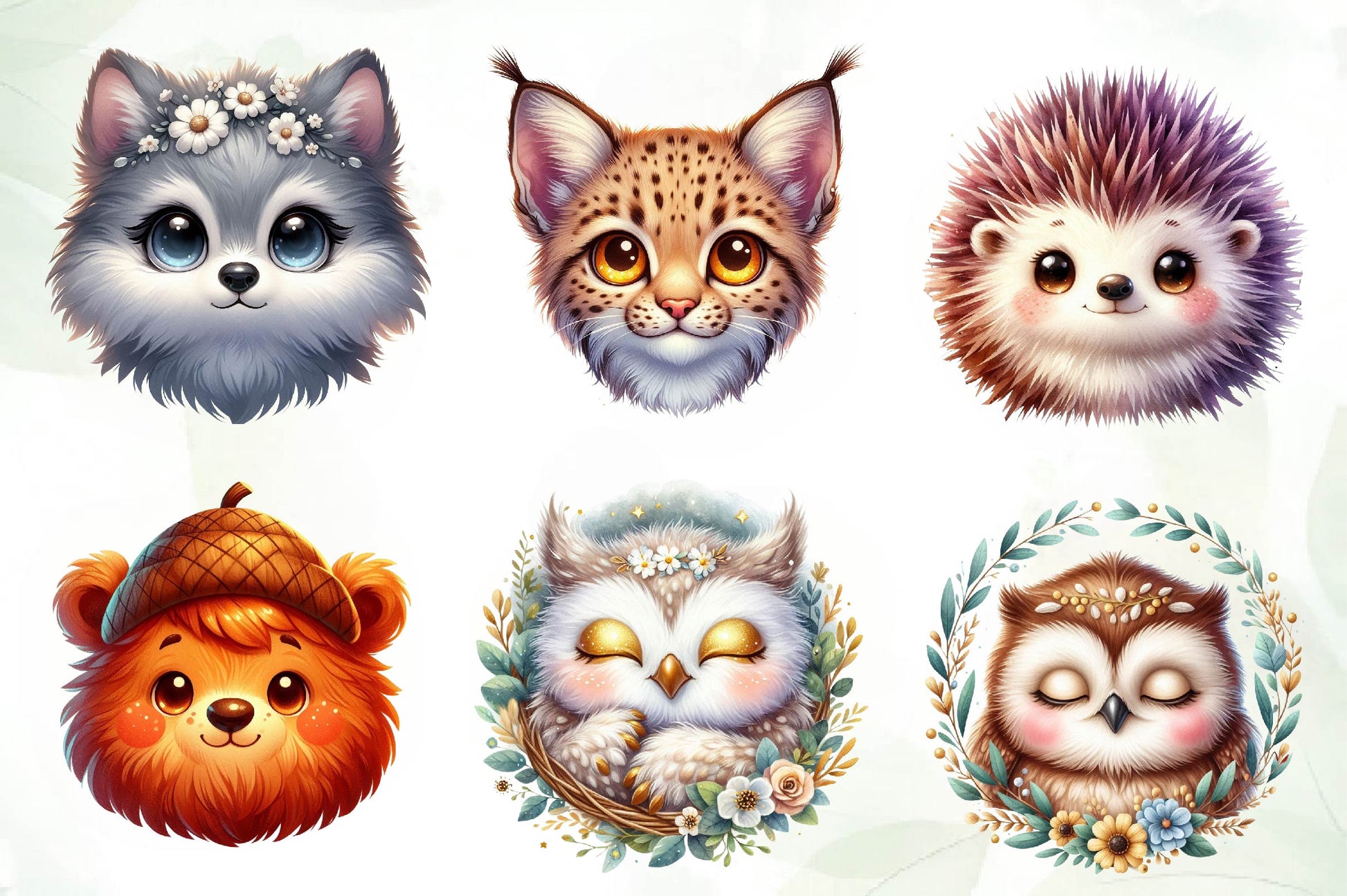 Animals Face Woodland Clipart Bundle - CraftNest - Digital Crafting and Art