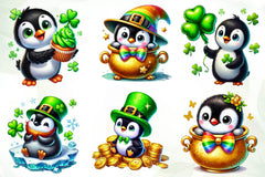 St Patricks Day Cute Penguin Clipart Bundle - CraftNest - Digital Crafting and Art