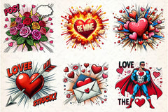 Pop Art Valentines Day Clipart Bundle - CraftNest - Digital Crafting and Art