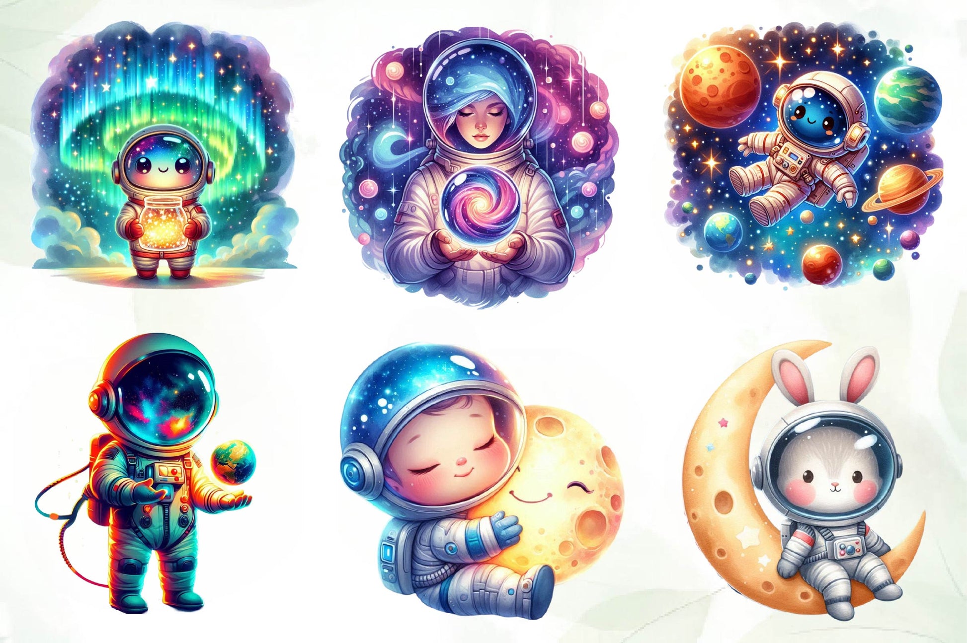 Astronaut Space Clipart Bundle 1 - CraftNest - Digital Crafting and Art