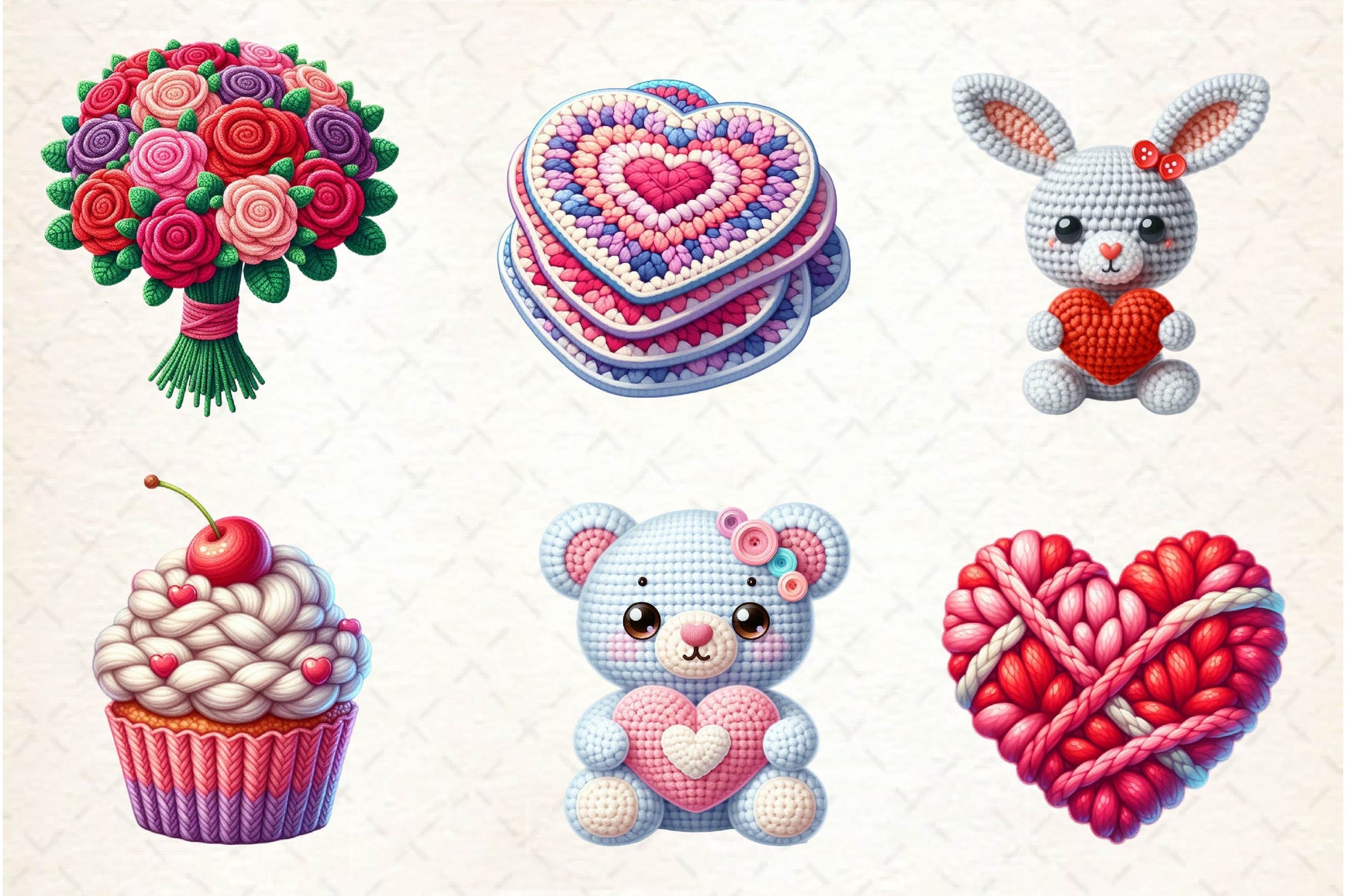 Crochet Valentine's Day Clipart Bundle - CraftNest - Digital Crafting and Art