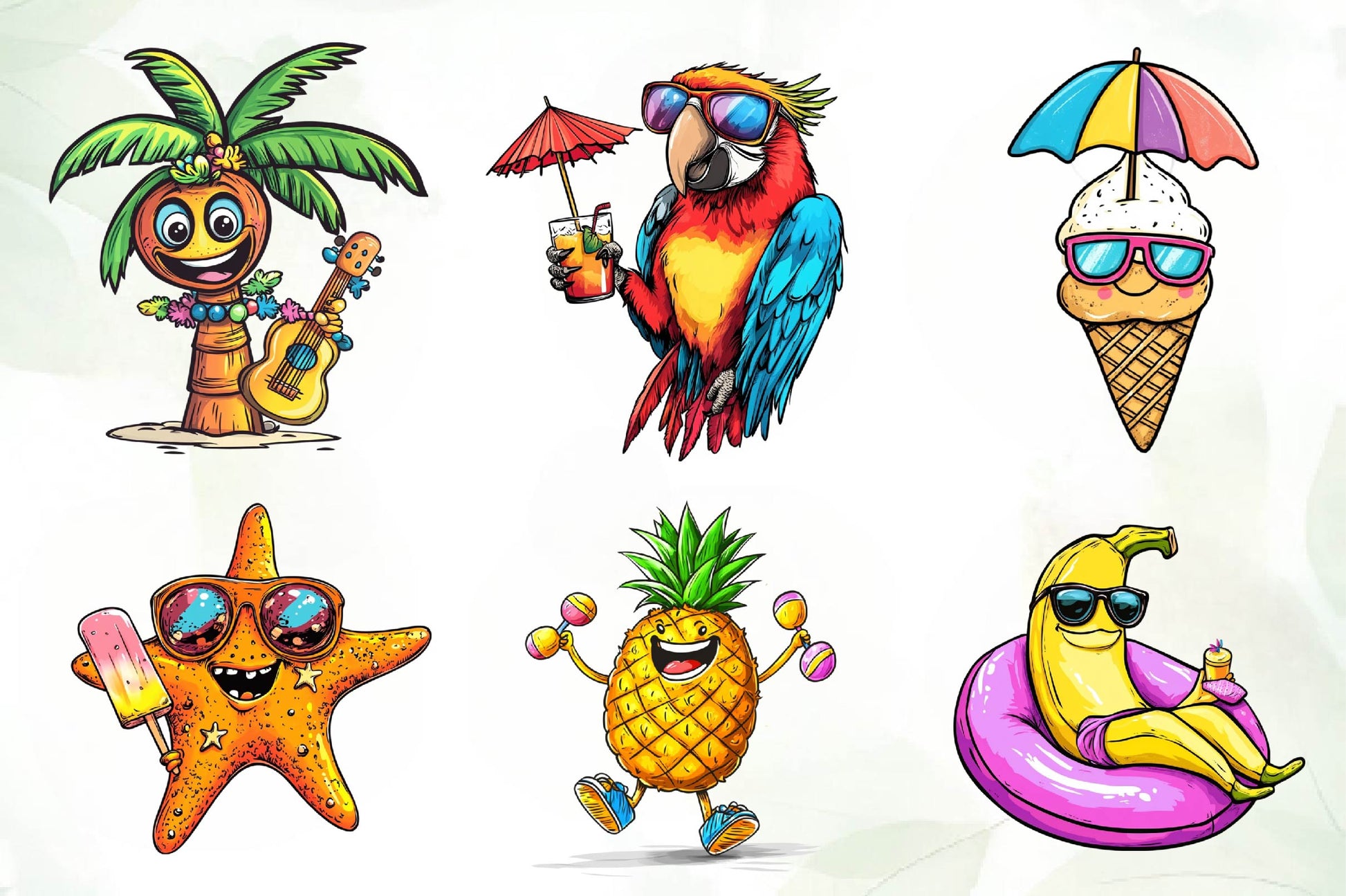 Tropical Summer Clipart Bundle - CraftNest - Digital Crafting and Art