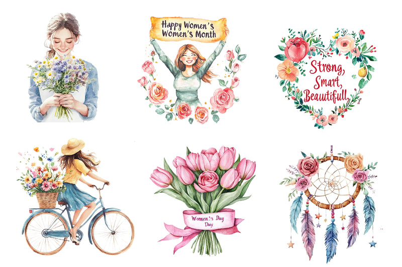 Cute Womens Month Clipart Bundle - CraftNest - Digital Crafting and Art