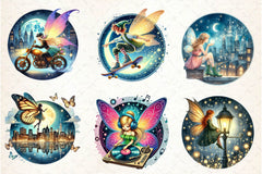 Urban Fairy Round Set Clipart Bundle - CraftNest - Digital Crafting and Art