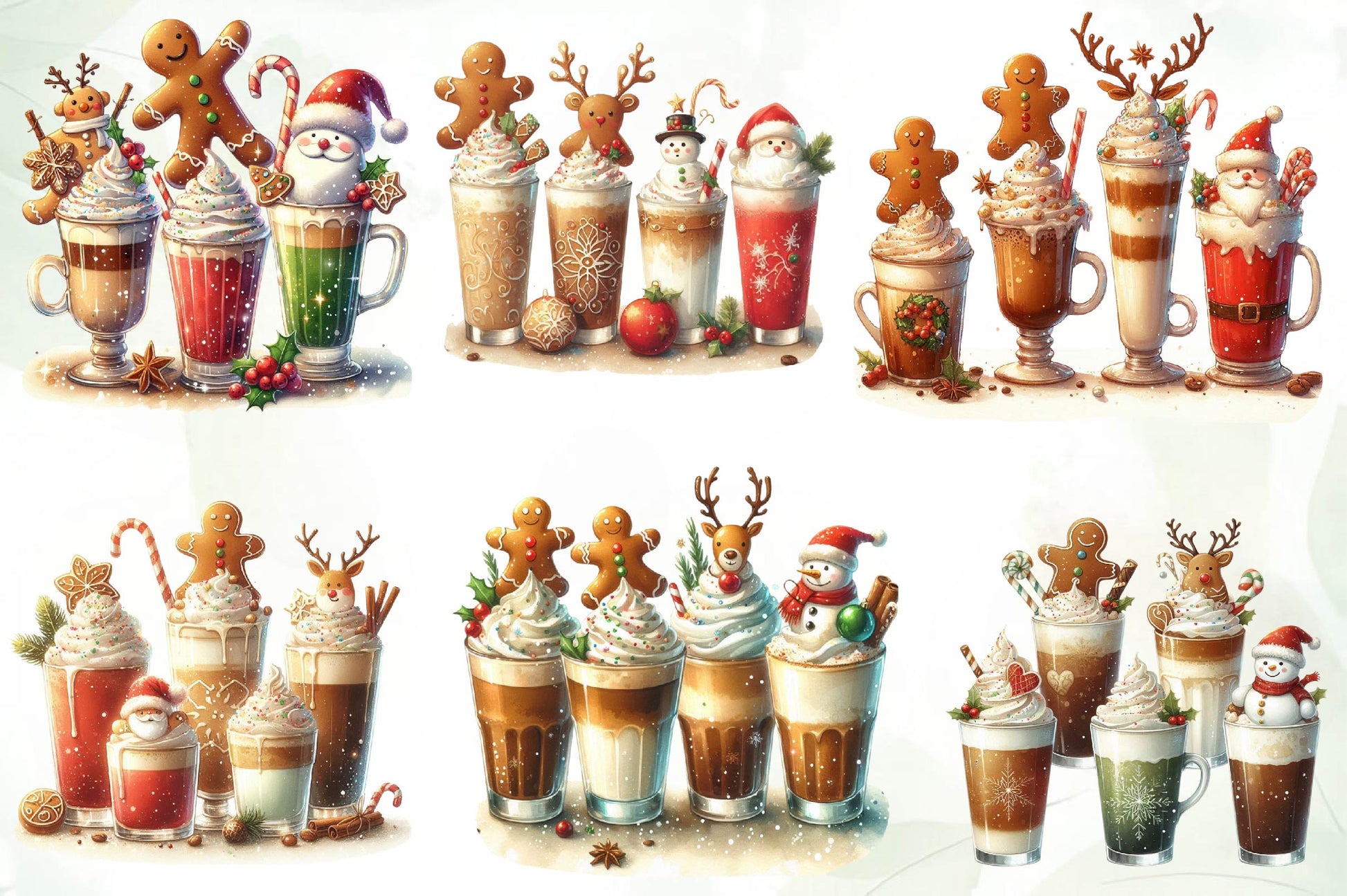 Christmas Gingerbread Coffee Clipart Bundle - CraftNest - Digital Crafting and Art