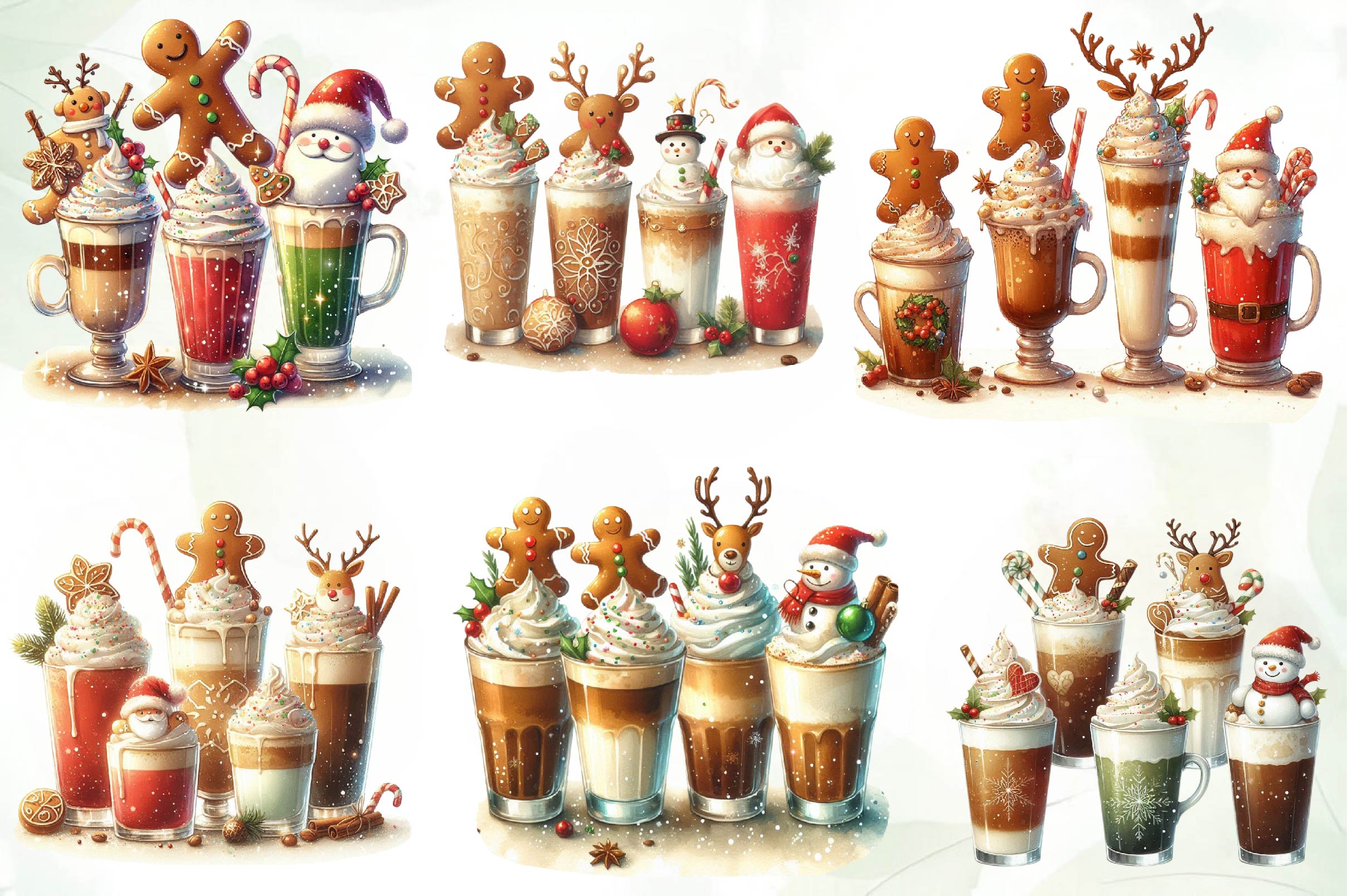 Christmas Gingerbread Coffee Clipart Bundle - CraftNest - Digital Crafting and Art