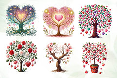 Valentines Day Heart Tree Clipart Bundle - CraftNest - Digital Crafting and Art