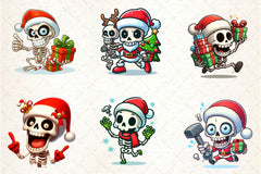 Funny Christmas Skeleton Clipart Bundle 1 - CraftNest - Digital Crafting and Art