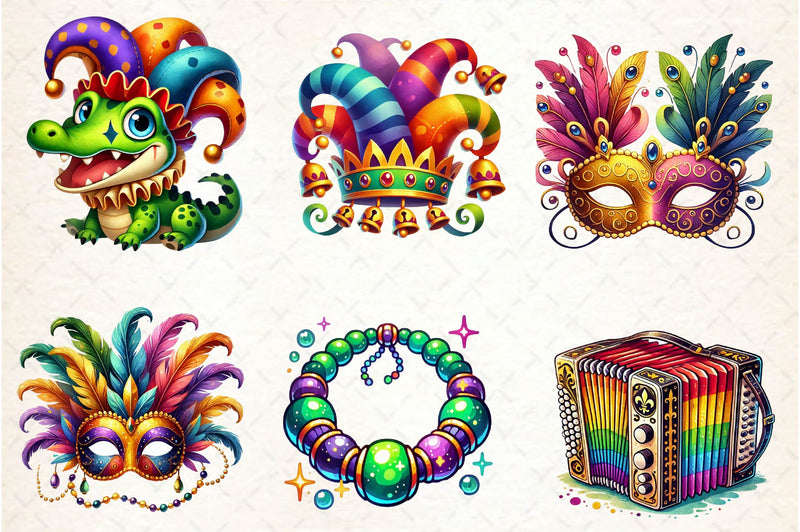 Mardi Gras Clipart Bundle 1 - CraftNest - Digital Crafting and Art