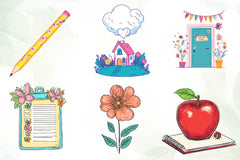 Spring Teacher School Clipart Bundle - CraftNest - Digital Crafting and Art