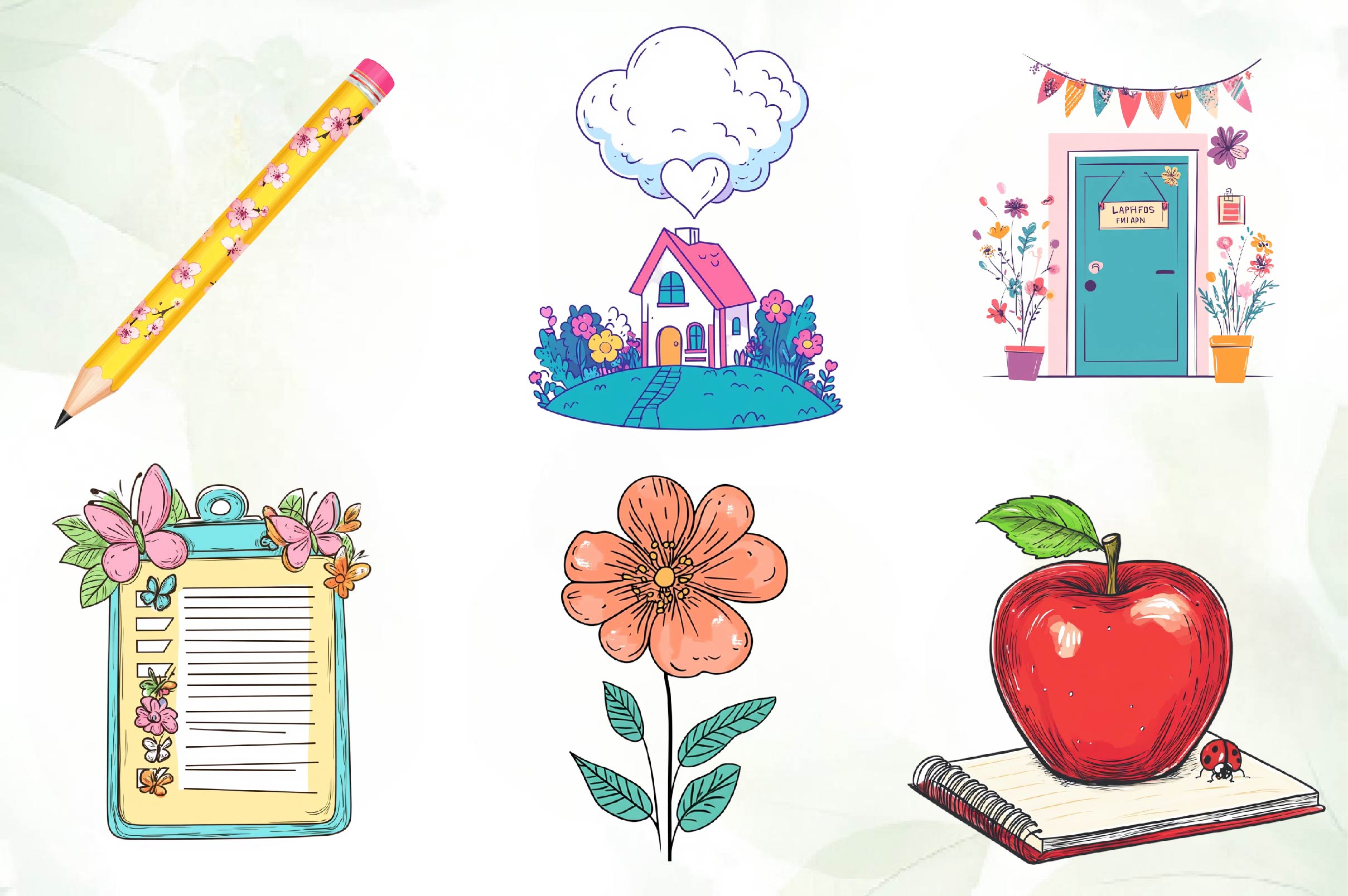 Spring Teacher School Clipart Bundle - CraftNest - Digital Crafting and Art