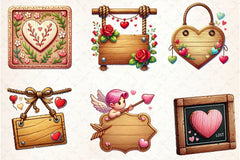 Valentines Empty Wooden Signs Clipart Bundle - CraftNest - Digital Crafting and Art